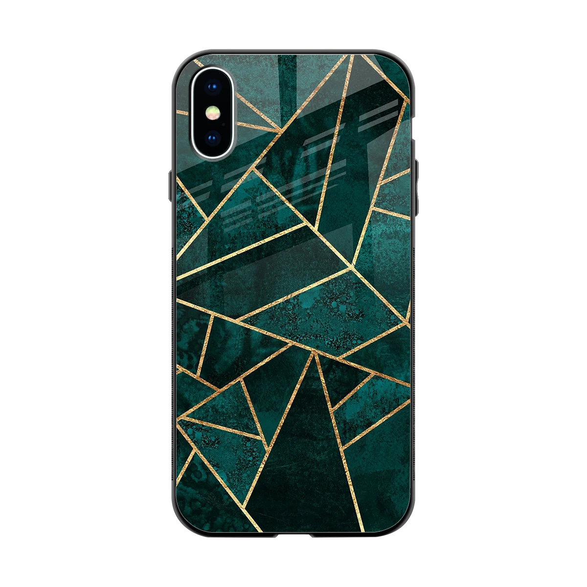 Emerald Geometry back phone cover | glass case for iphone xs