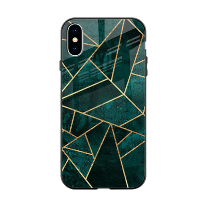 Emerald Geometry back phone cover | glass case for iphone xs