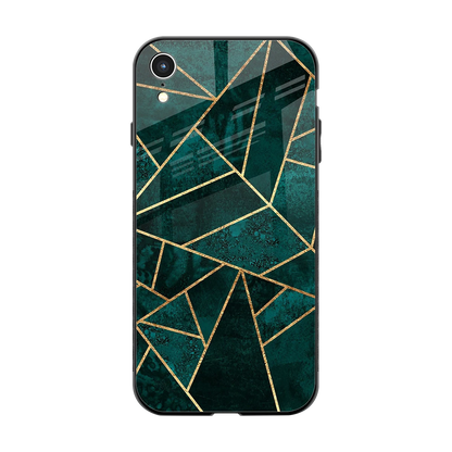 Emerald Geometry back phone cover | glass case for iphone xr