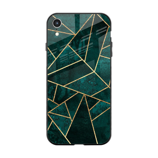Emerald Geometry back phone cover | glass case for iphone xr