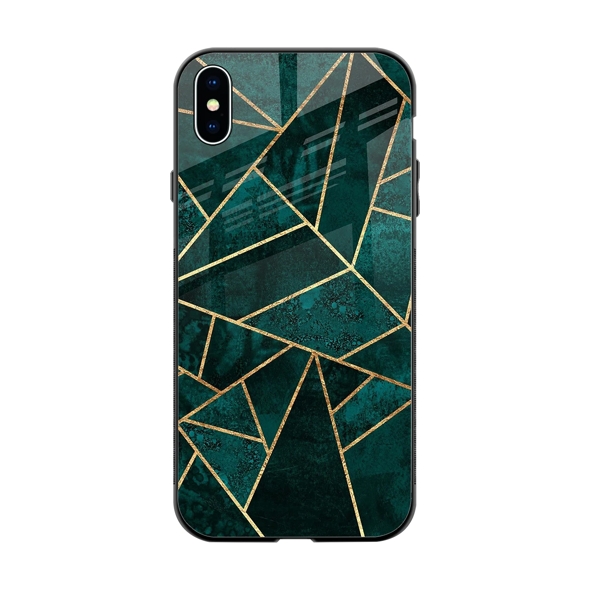 Emerald Geometry back phone cover | glass case for iphone xs max
