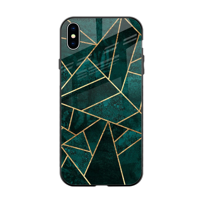 Emerald Geometry back phone cover | glass case for iphone xs max