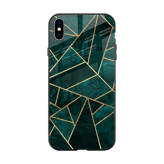 Emerald Geometry back phone cover | glass case for iphone xs max