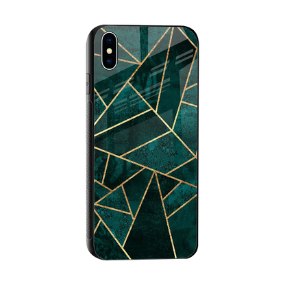 Emerald Geometry sleek iphone xs max cover with tempered glass back and TPU edges