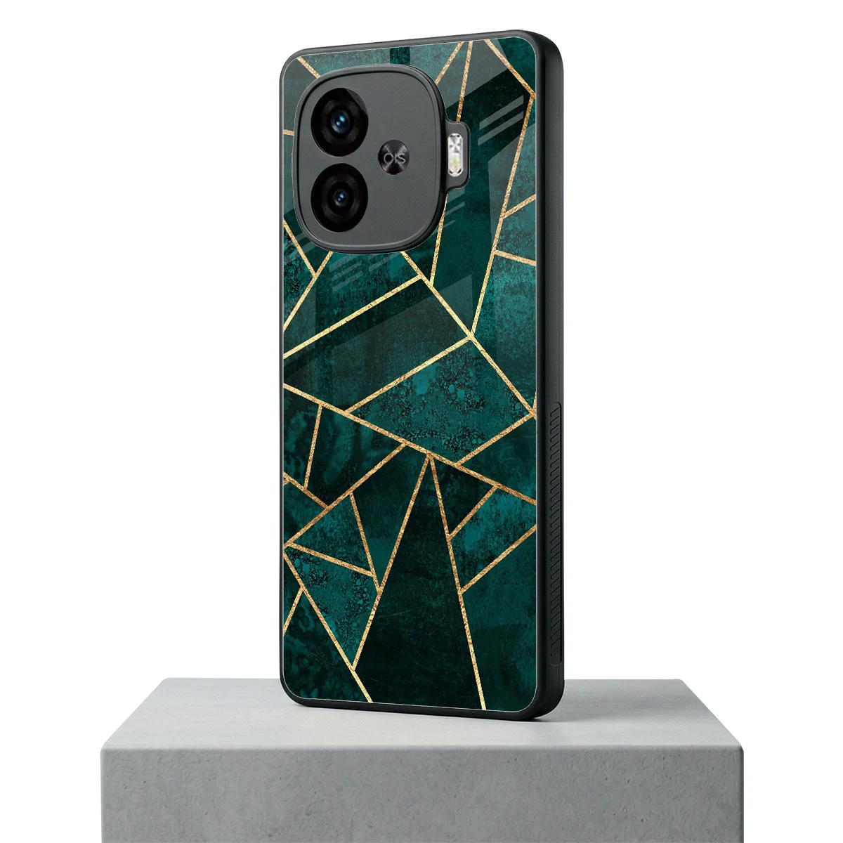 Emerald Geometry iqoo neo 10r 5g mobile cover | shockproof glass phone case
