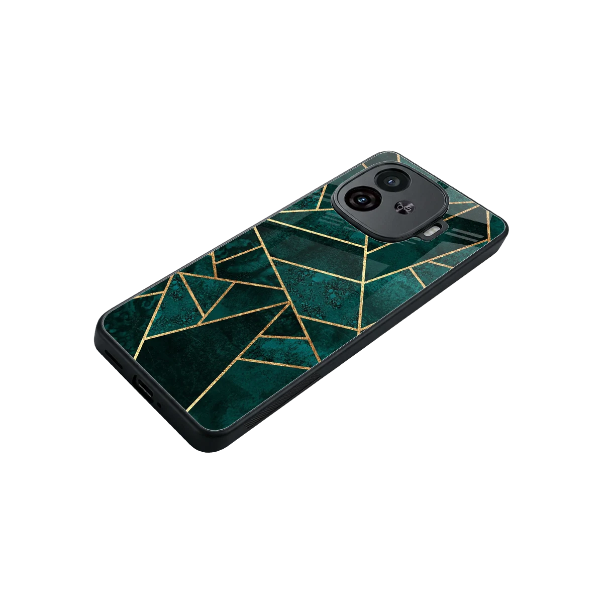 Emerald Geometry stylish phone case for iqoo neo 10r 5g | glossy glass and slim fit