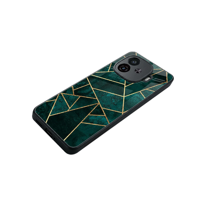 Emerald Geometry stylish phone case for iqoo neo 10r 5g | glossy glass and slim fit