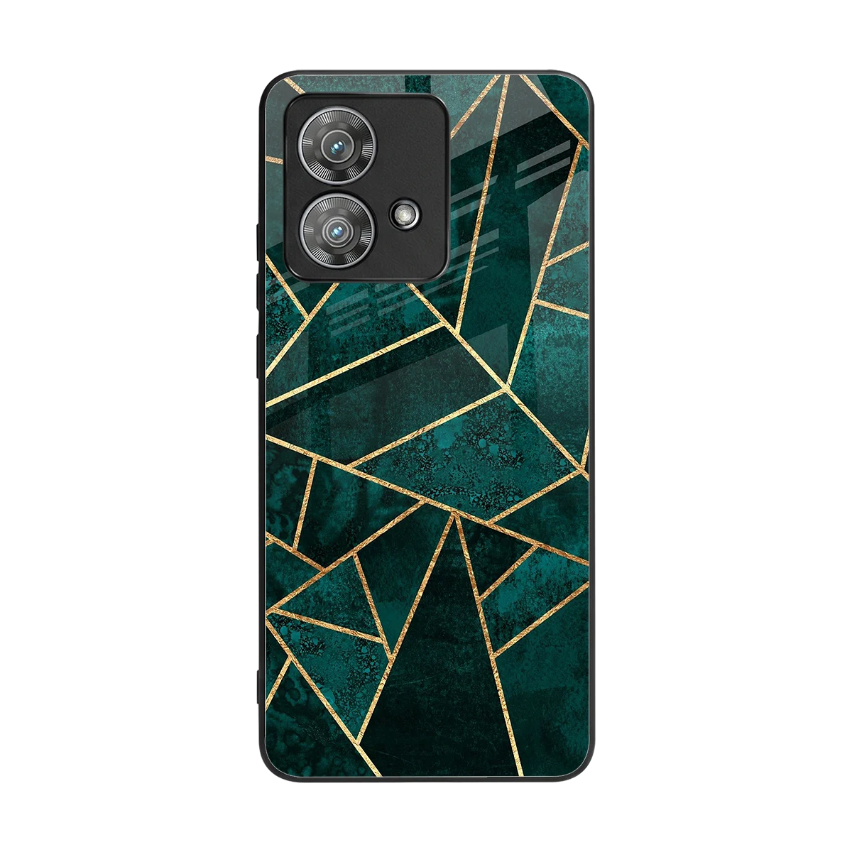 Emerald Geometry back phone cover | glass case for motorola edge 40 neo 5g