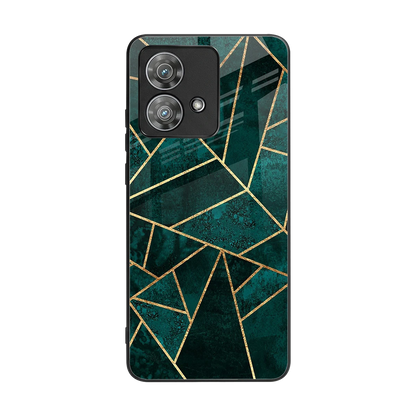 Emerald Geometry back phone cover | glass case for motorola edge 40 neo 5g