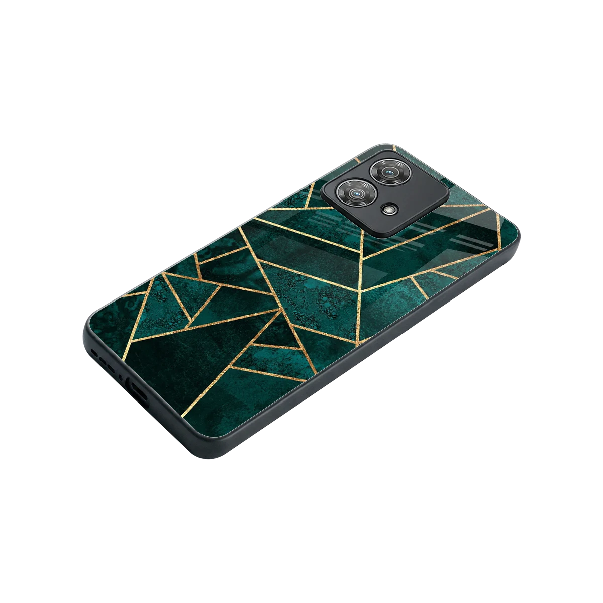 Emerald Geometry stylish phone case for motorola edge 40 neo 5g | glossy glass and slim fit