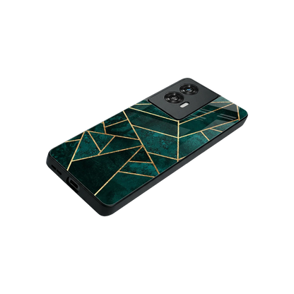 Emerald Geometry stylish phone case for motorola edge 50 fusion | glossy glass and slim fit