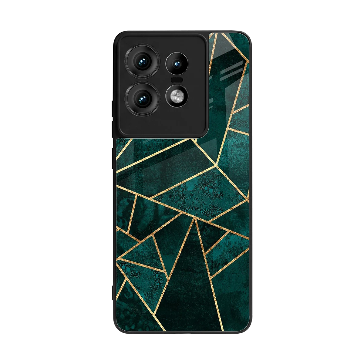 Emerald Geometry back phone cover | glass case for motorola edge 50 pro