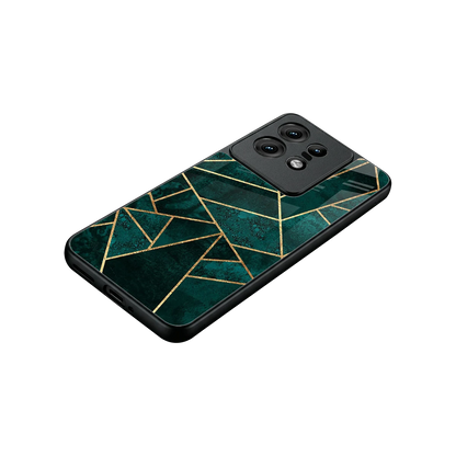 Emerald Geometry stylish phone case for motorola edge 50 pro | glossy glass and slim fit