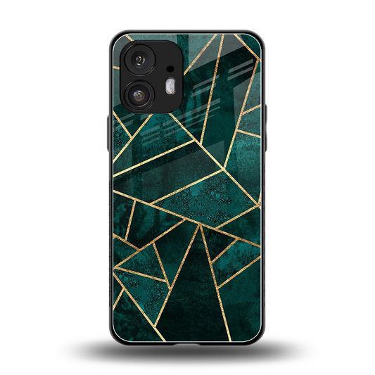 Emerald Geometry back phone cover | glass case for nothing phone 2