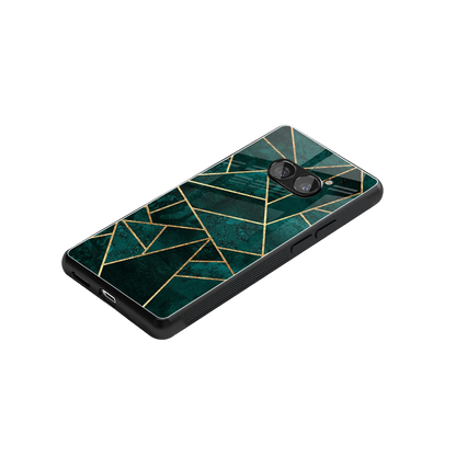 Emerald Geometry stylish phone case for nothing phone 2a | glossy glass and slim fit