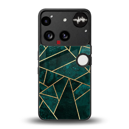 Emerald Geometry back phone cover | glass case for nothing phone 3