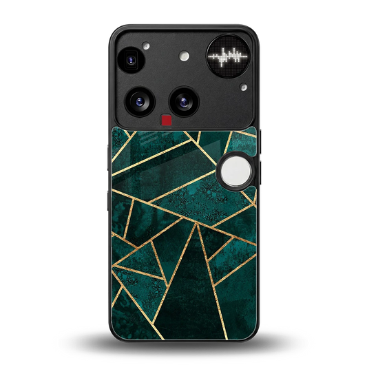 Emerald Geometry back phone cover | glass case for nothing phone 3