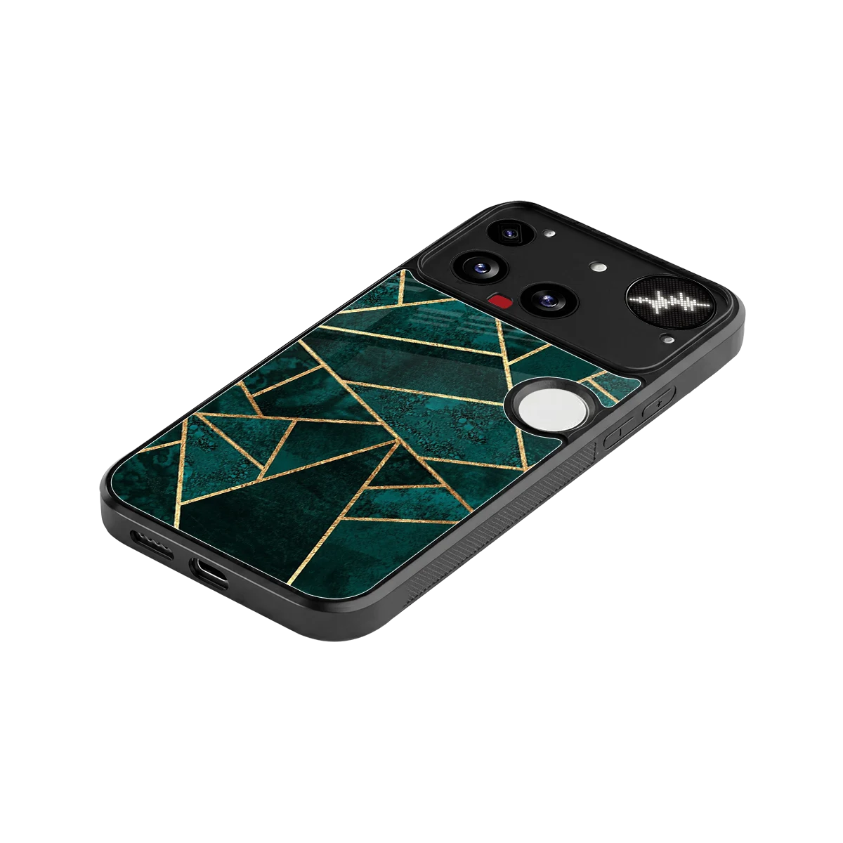 Emerald Geometry stylish phone case for nothing phone 3 | glossy glass and slim fit