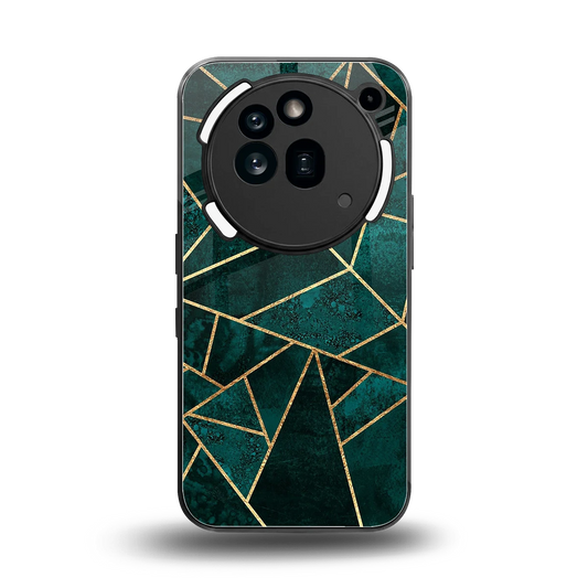 Emerald Geometry back phone cover | glass case for nothing phone 3a pro