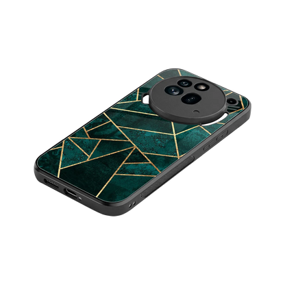 Emerald Geometry stylish phone case for nothing phone 3a pro | glossy glass and slim fit