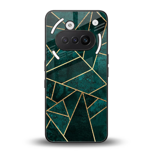 Emerald Geometry back phone cover | glass case for nothing phone 3a