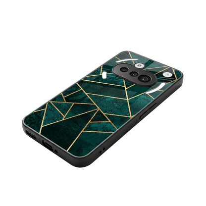 Emerald Geometry stylish phone case for nothing phone 3a | glossy glass and slim fit