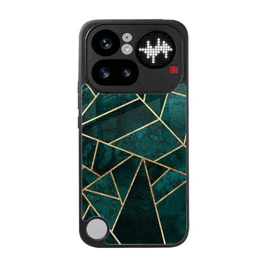 Emerald Geometry back phone cover | glass case for nothing phone 4a pro