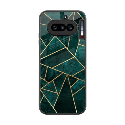 Emerald Geometry back phone cover | glass case for nothing phone 4a