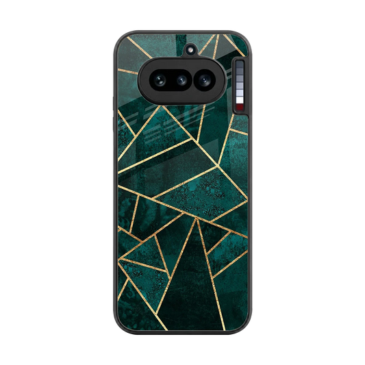 Emerald Geometry back phone cover | glass case for nothing phone 4a