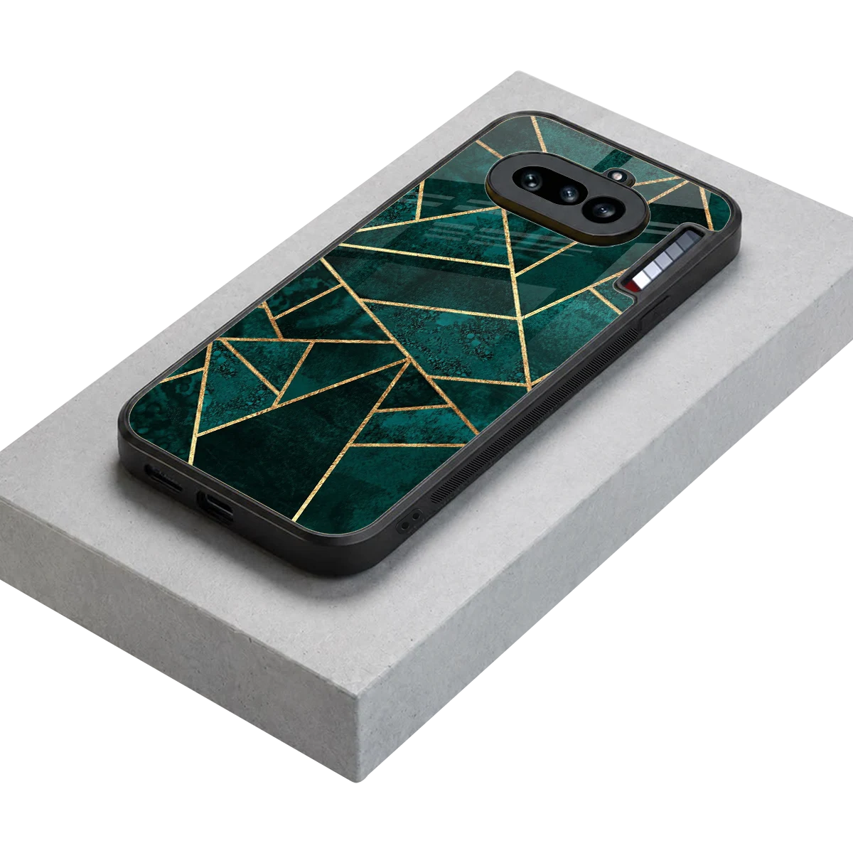 Emerald Geometry stylish phone case for nothing phone 4a | glossy glass and slim fit
