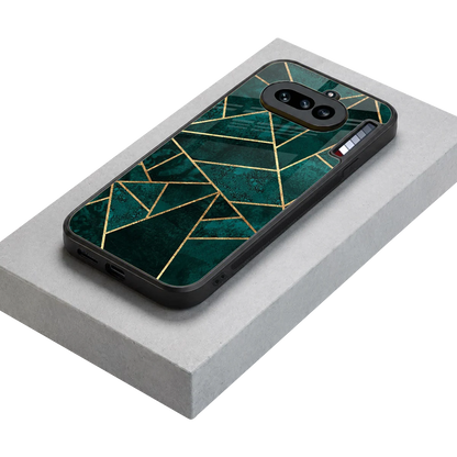 Emerald Geometry stylish phone case for nothing phone 4a | glossy glass and slim fit
