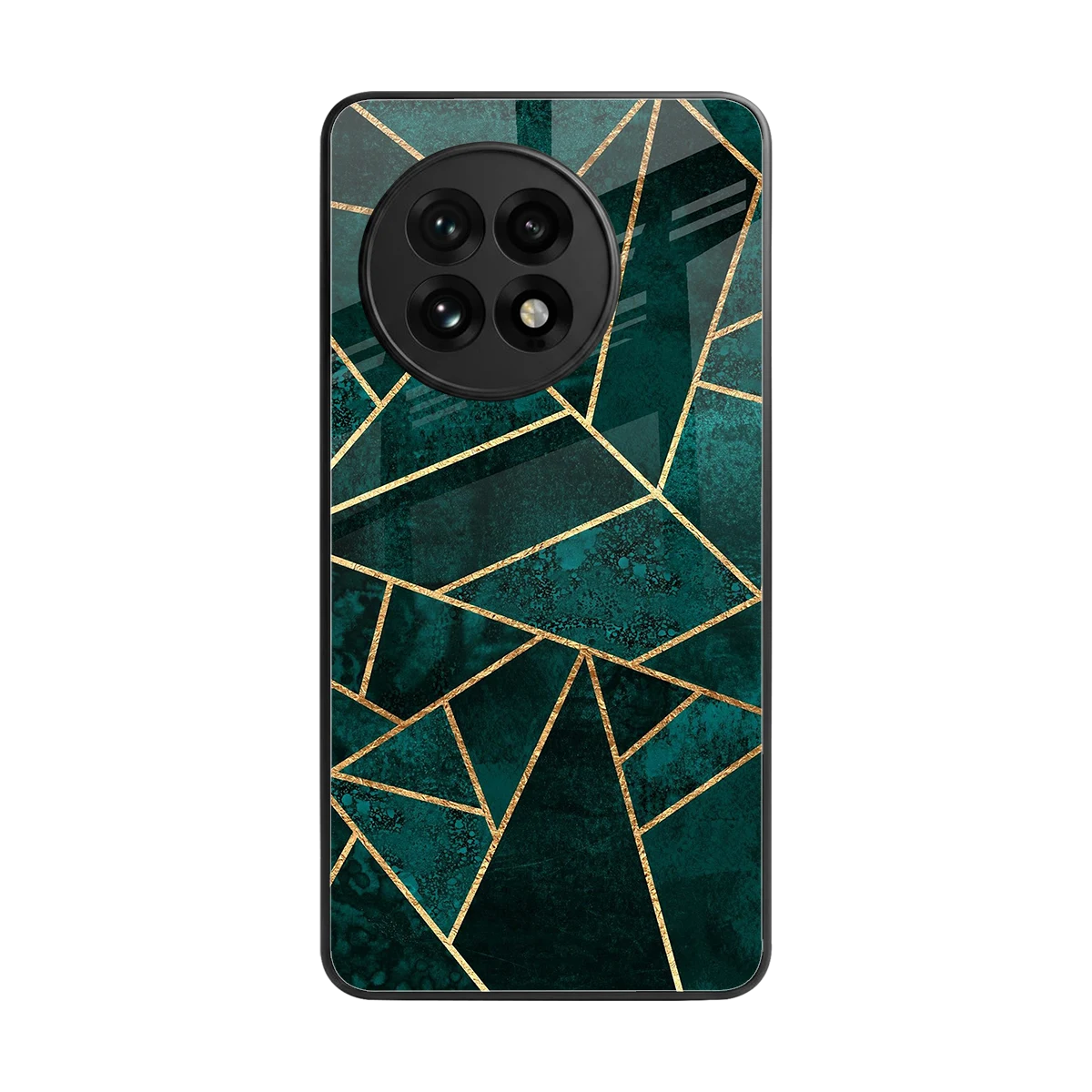 Emerald Geometry back phone cover | glass case for oneplus 13r