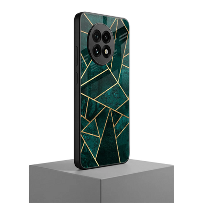Emerald Geometry oneplus 13r mobile cover | shockproof glass phone case