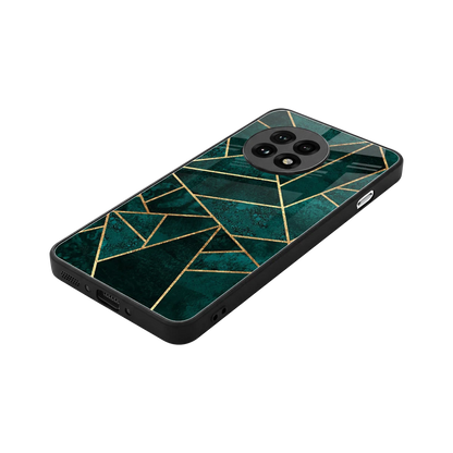 Emerald Geometry stylish phone case for oneplus 13r | glossy glass and slim fit