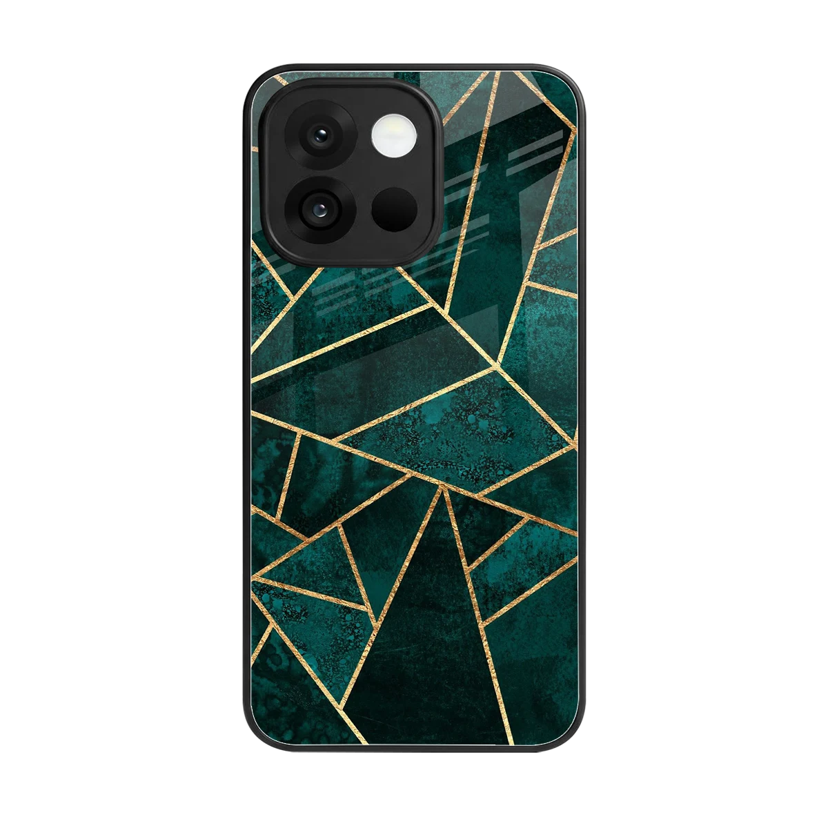 Emerald Geometry back phone cover | glass case for oneplus 13s