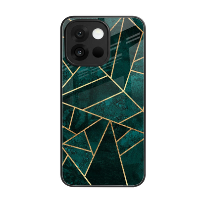 Emerald Geometry back phone cover | glass case for oneplus 13s