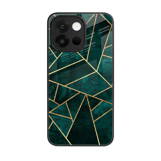 Emerald Geometry back phone cover | glass case for oneplus 13s