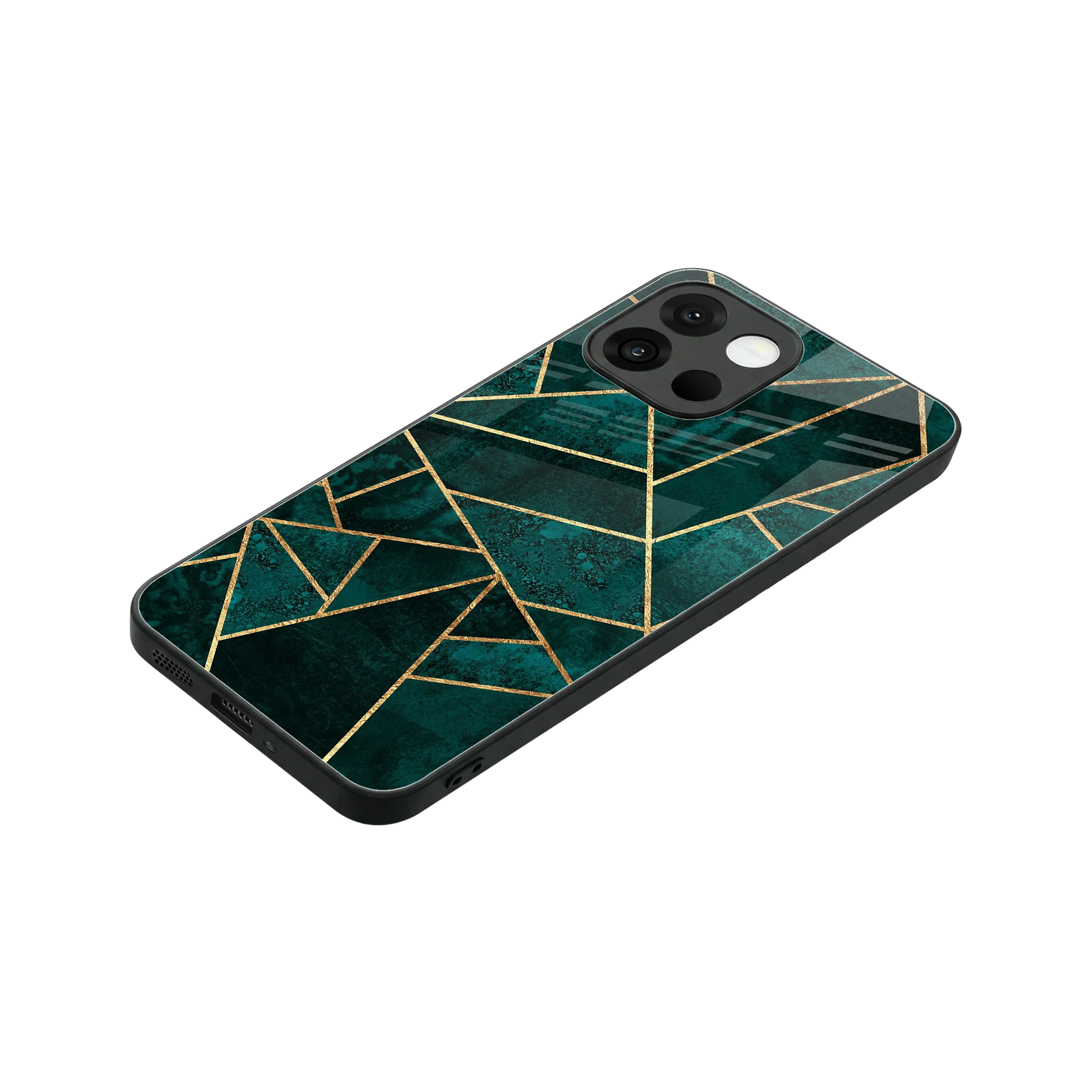Emerald Geometry stylish phone case for oneplus 13s | glossy glass and slim fit