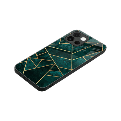 Emerald Geometry stylish phone case for oneplus 13s | glossy glass and slim fit