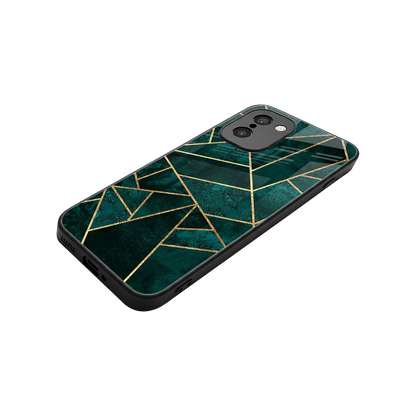 Emerald Geometry stylish phone case for oneplus 15r | glossy glass and slim fit