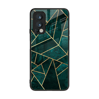 Emerald Geometry back phone cover | glass case for oneplus nord 2