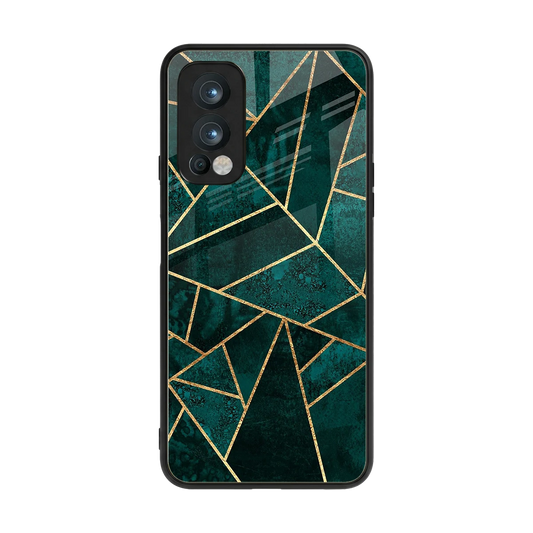 Emerald Geometry back phone cover | glass case for oneplus nord 2