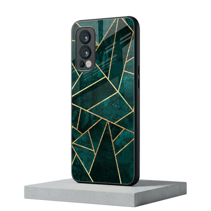 Emerald Geometry oneplus nord 2 mobile cover | shockproof glass phone case