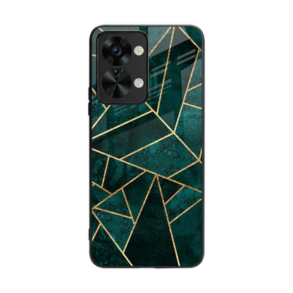 Emerald Geometry back phone cover | glass case for oneplus nord 2t