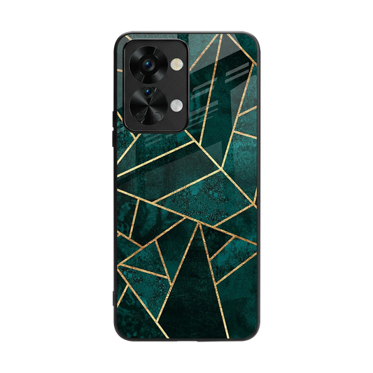 Emerald Geometry back phone cover | glass case for oneplus nord 2t