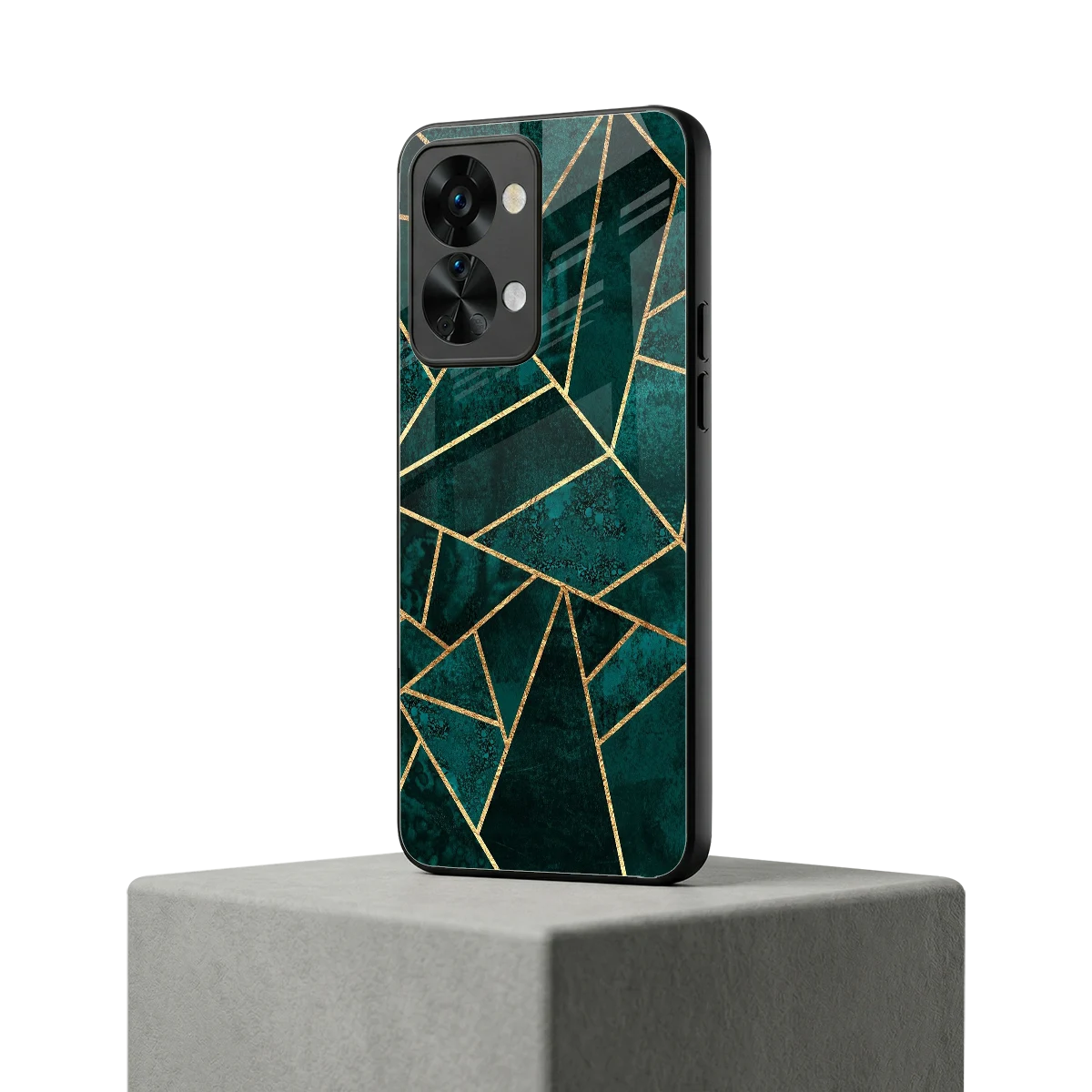 Emerald Geometry oneplus nord 2t mobile cover | shockproof glass phone case