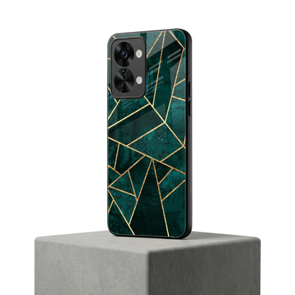 Emerald Geometry oneplus nord 2t mobile cover | shockproof glass phone case