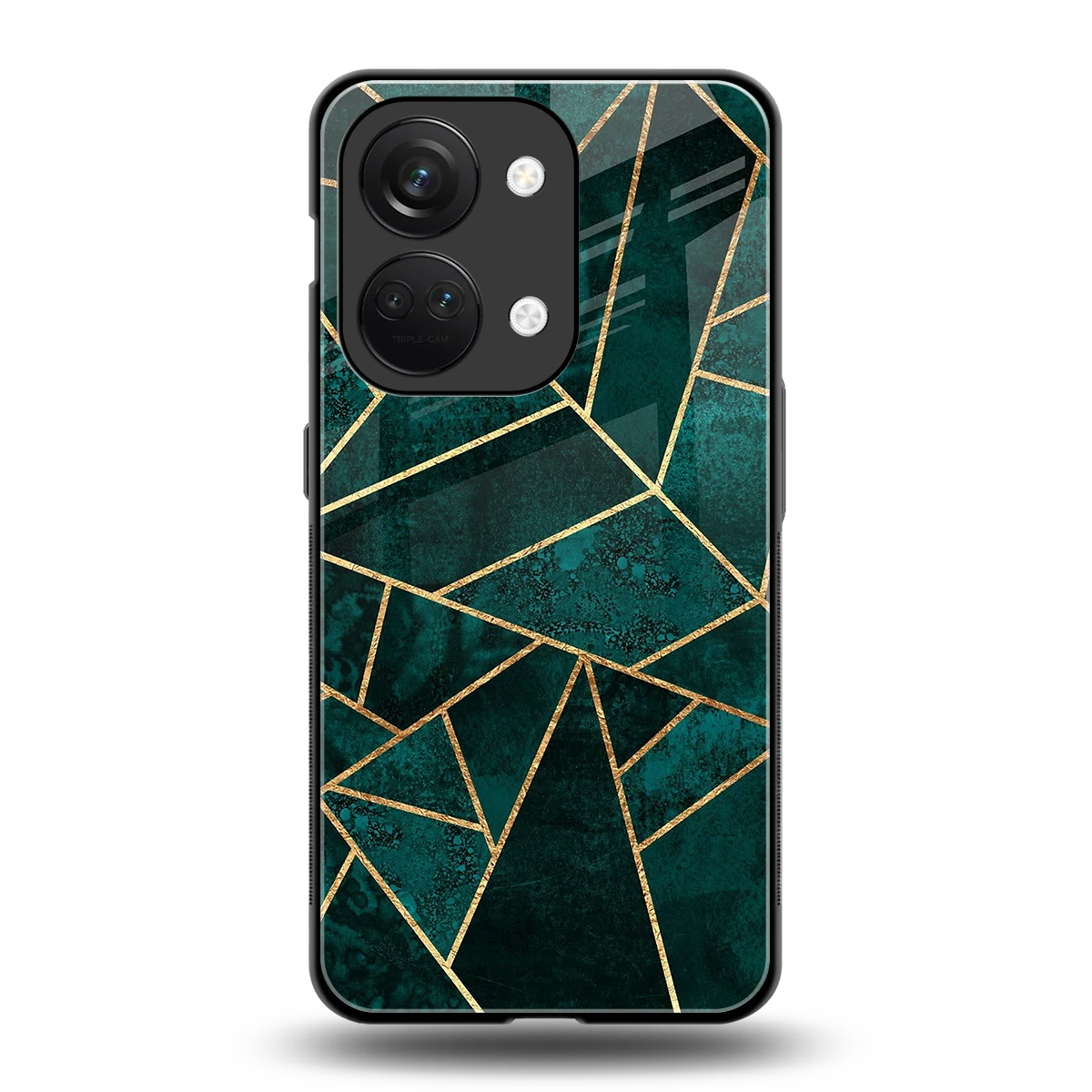 Emerald Geometry back phone cover | glass case for oneplus nord 3