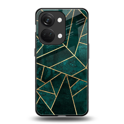 Emerald Geometry back phone cover | glass case for oneplus nord 3
