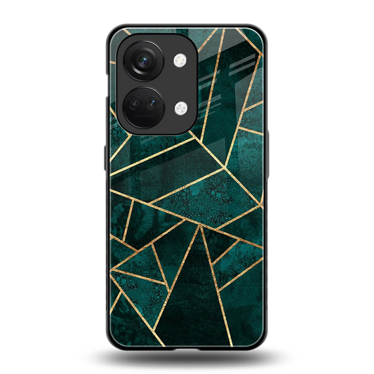 Emerald Geometry back phone cover | glass case for oneplus nord 3